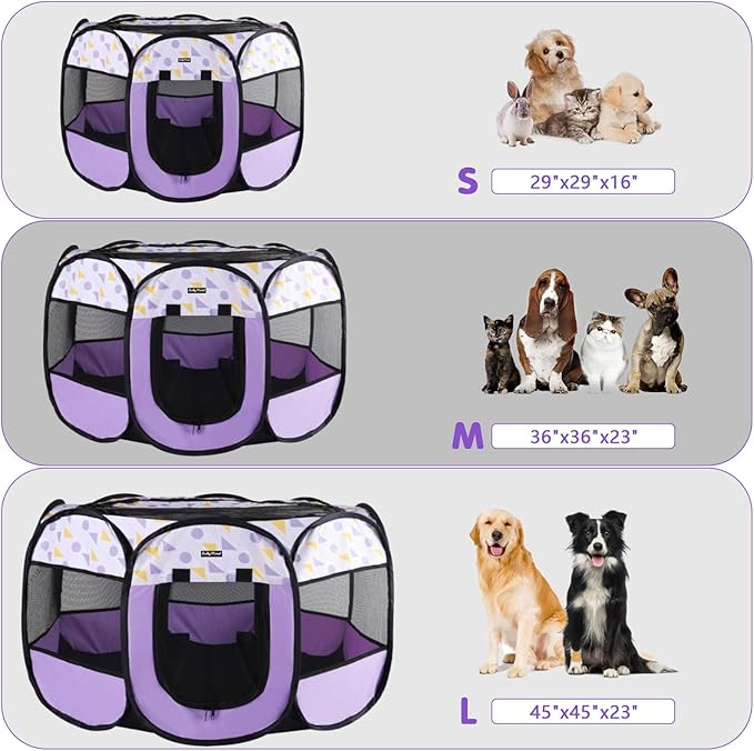 Portable Dog Cat Playpen Small Dog Puppy Kitten Play Pens Indoor Pop Up Travel Dog Pen for Outdoor Camping Use