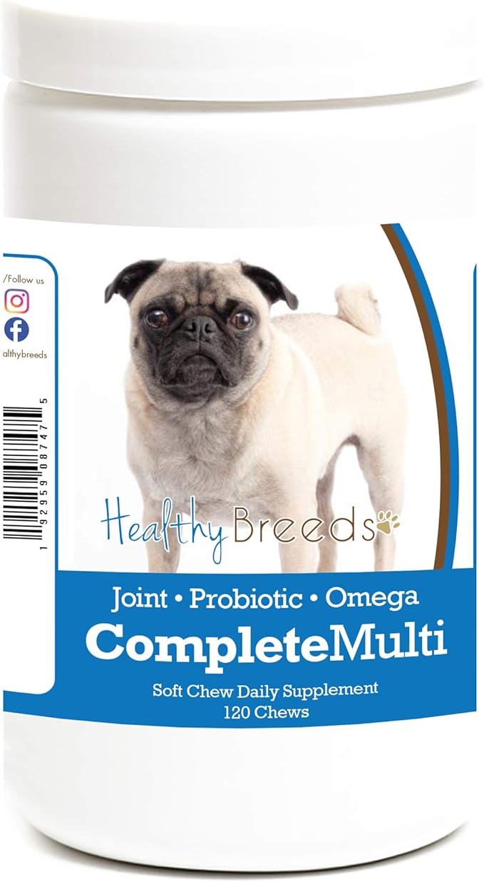 Healthy Breeds Pug All in One Multivitamin Soft Chew 120 Count