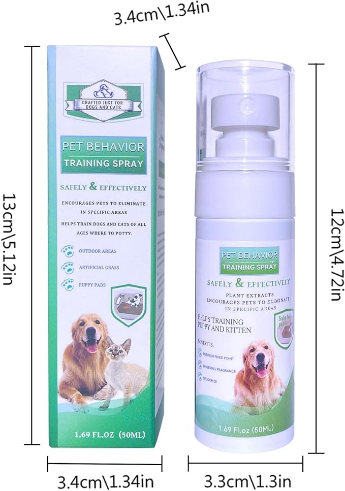 Pet Behavior Training Spray, Potty Training Aid for Indoor and Outdoor Dogs and Puppies, My Dog Peed Again, Prevent Your Pet from Soiling The Carpet - 1.69 Oz.