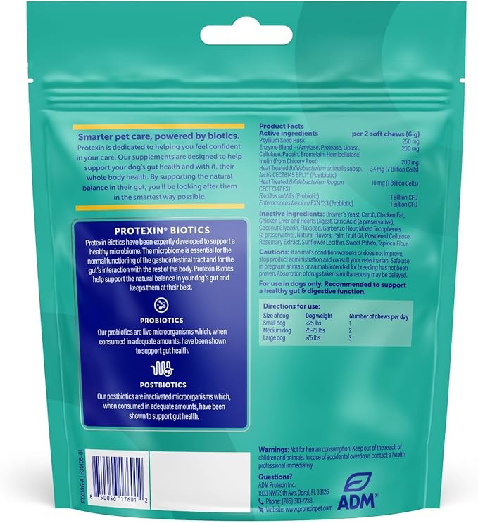 Daily Care Gut+ Digestive, 60 probiotic and postbiotic Dog Supplement Chews – Chicken and Carob Flavored