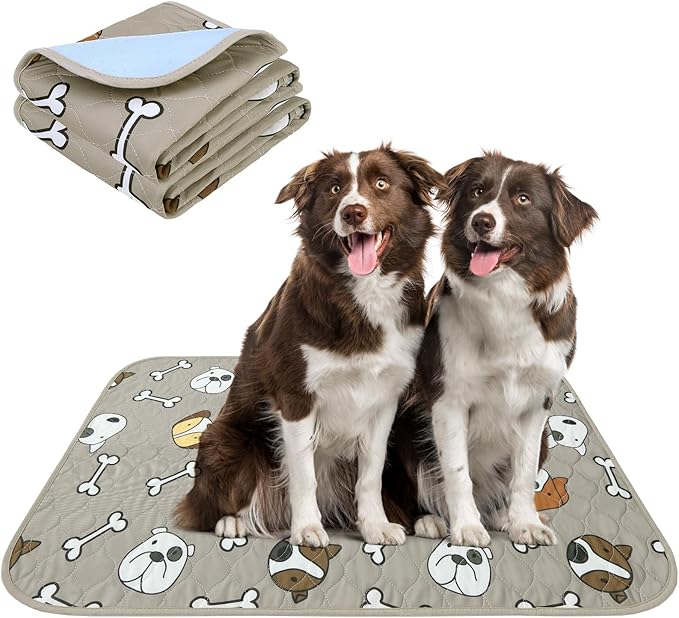 KOOLTAIL Washable Pee Pads for Dogs, 2 Packs 36*41in Reusable Super Absorbent Dog Whelping Training Pads, Crate Pads for Puppy Cages, Nonslip Waterproof Large Dog Mats for Floors Bed Playpen Car Sofa