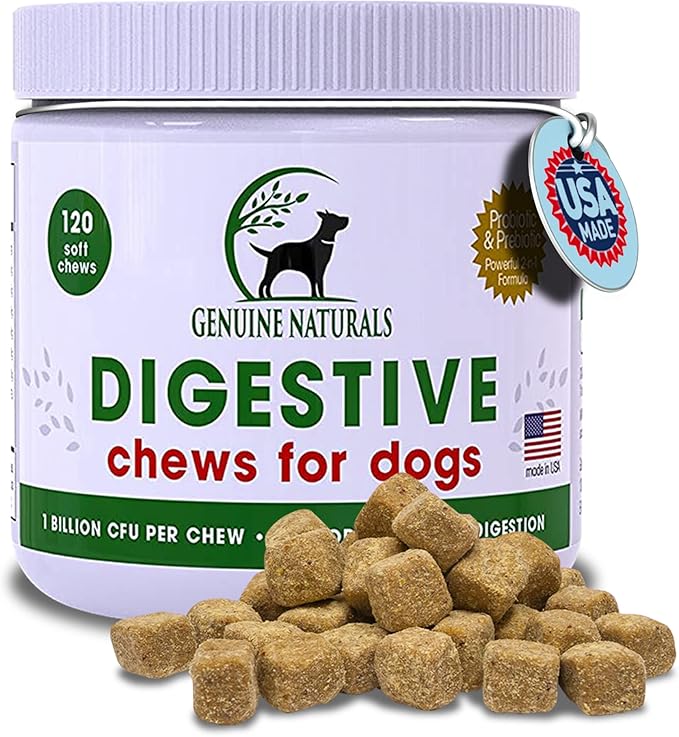Digestive Supplement for Dogs - Recommended Probiotics Chew by FurParents - Improves Digestive and Gut Health, Helps with Diarrhea, Upset Stomach, Bad Breath & Constipation, 120 Count