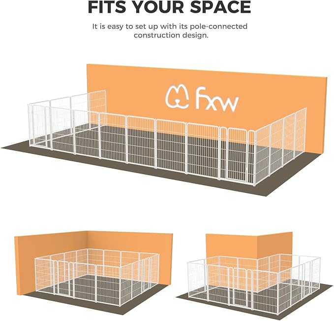 FXW Homeplus Dog Playpen Designed for Indoor Use, 40" Height for Large Dogs, WhiteâPatented