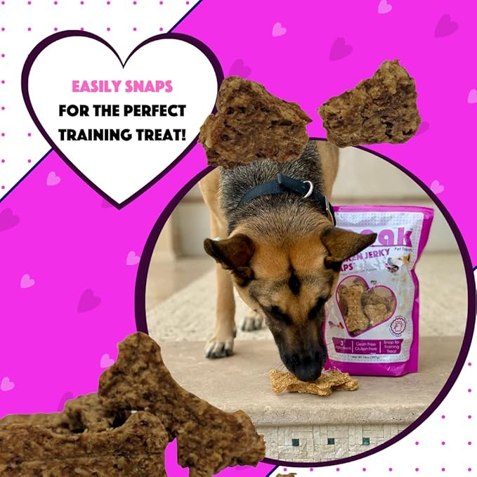 Chicken Jerky Snaps, Gluten and Grain Free Low Calorie Training Treat Snacks with Pumpkin, Perfect for Dogs 14 Ounces