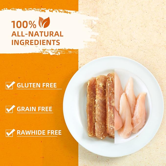 Jungle Calling Dog Treats, Chicken Jerky Dog Treats, High Protein Grain Free Chicken Dog Training Treats, Slow Roasted Chicken Strips for Dogs, Chewy Chicken Fillets, 10.6 oz