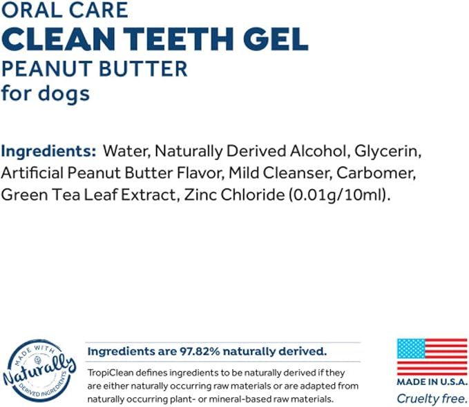 Fresh Breath Certified Wellness Collection Vet Recommended Peanut Butter Oral Care Clean Teeth Gel for Dogs, 2oz - Removes Plaque & Tartar - Cleans Teeth - Dog Dental Care - No Brushing Required