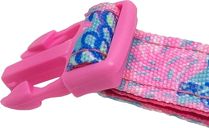Lilly Pulitzer Adjustable Puppy Dog Collar, Cute Heavy Duty Canvas Collar with Snap Closure and Ring for Leash/Tag, Splendor in The Sand (M/L)