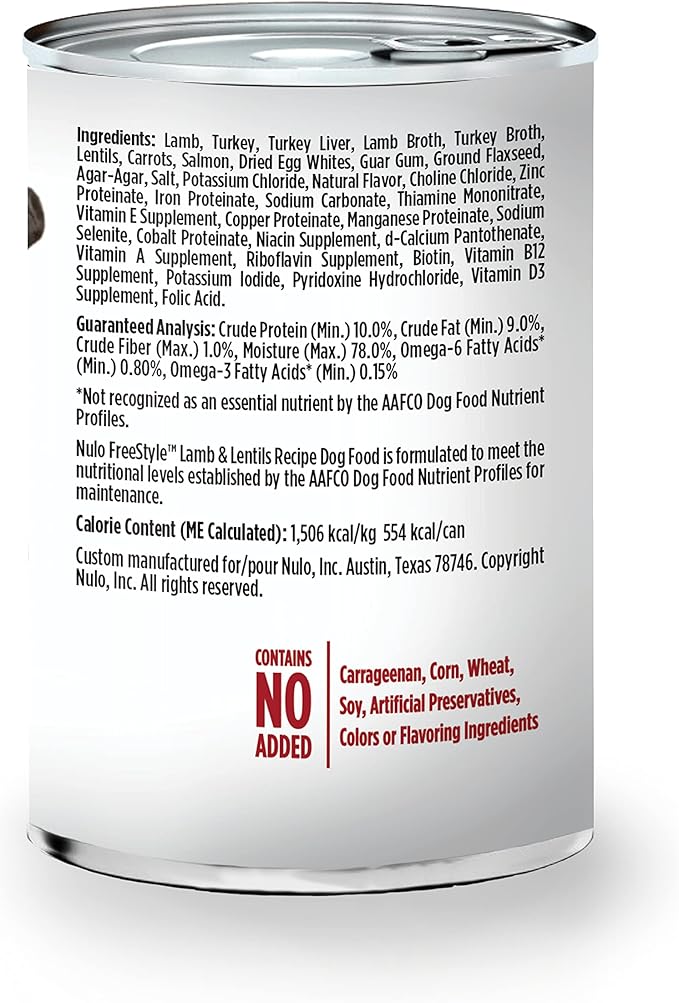 Nulo Grain Free Canned Wet Dog Food (Lamb) - 13 Ounce (Pack of 12)