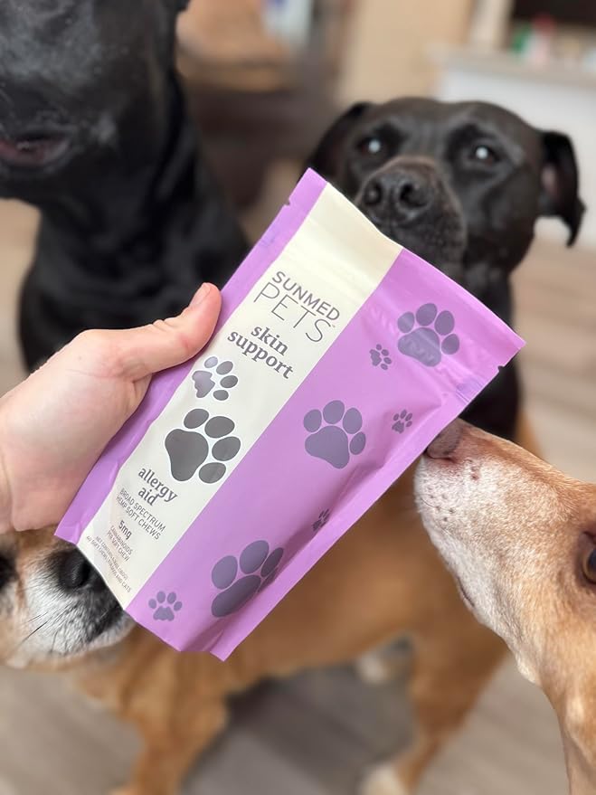 Skin Support Dog Allergy Relief Chews with Nettle, Quercetin & Green-Lipped Mussel - Natural Seasonal Dog Allergy Chews to Soothe Skin & Support Health, 40 Count