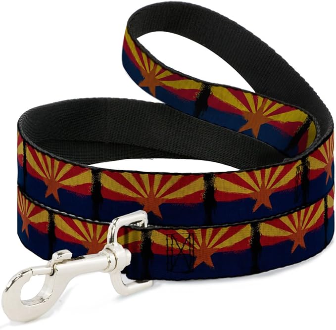Dog Leash Arizona Flag Distressed Painting 6 Feet Long 1.0 Inch Wide