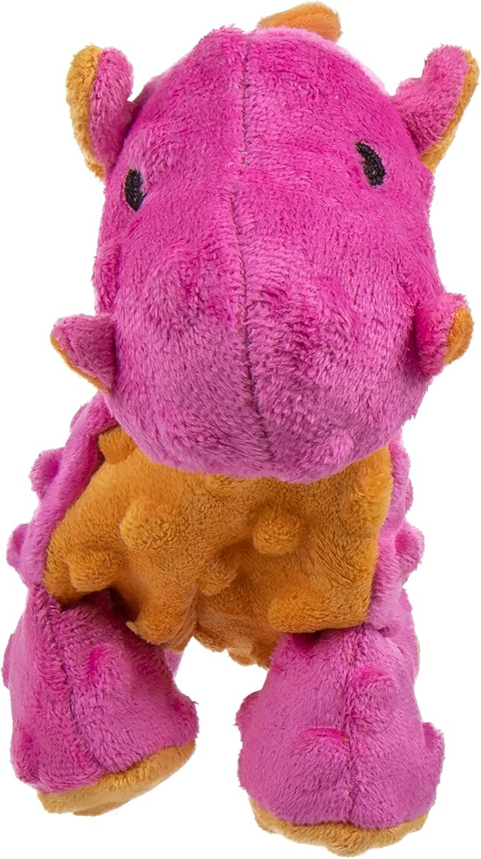 goDog Bubble Plush Dragons Squeaky Dog Toy, Chew Guard Technology - Hot Pink, Small
