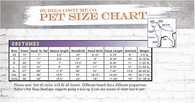 Rubie's unisex adult 50s Girl Pet Costume Party Supplies, As Shown, S Neck 12 Girth 17 Back 11 US