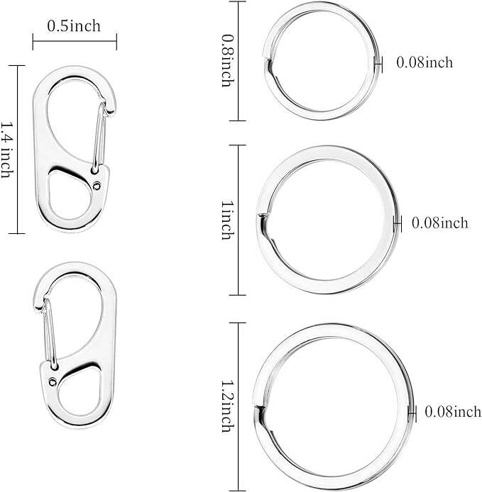 JOVITEC 3 Sets Dog Tag Clip Dog ID Tag with Rings Holder for Dogs and Cats Collars Harnesses