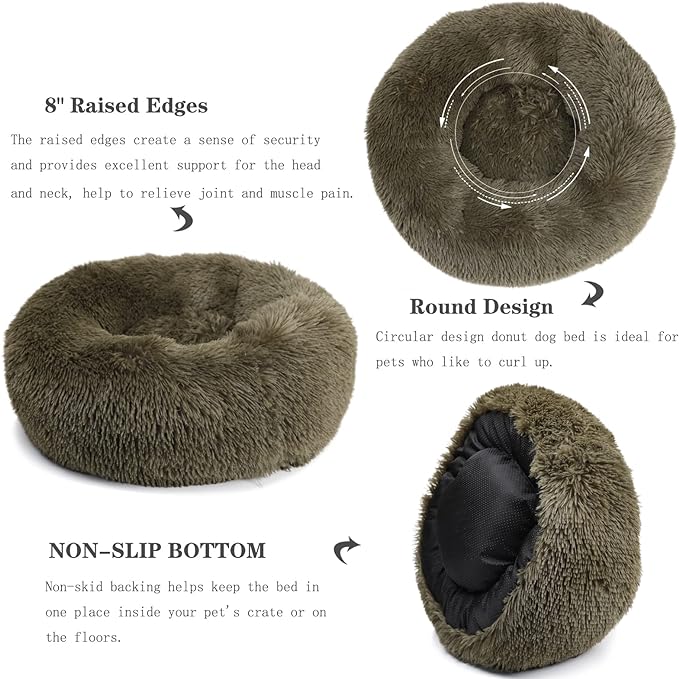 nononfish Dog Bed Mat for Medium Dogs, Army Green Orthopedic Pet Bed, 30x30x7 inches, High Density Fiber Cotton, Stuffed, Washable, Indoor, 30 pounds Weight Capacity