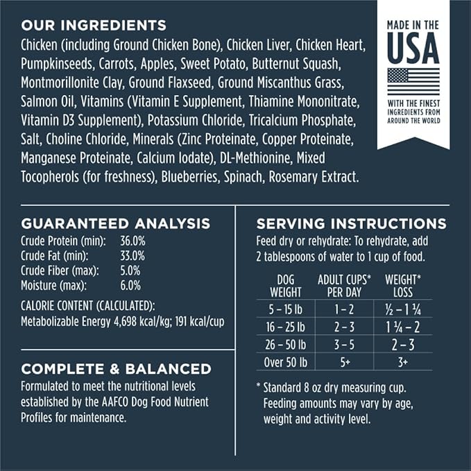 Instinct Freeze Dried Raw Meals Grain Free Recipe Dog Food - Chicken, 25 oz.