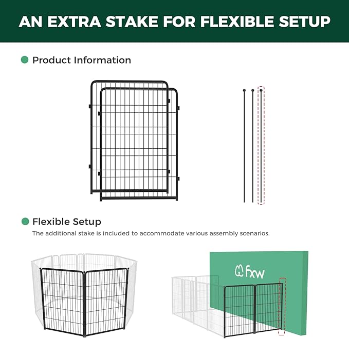 FXW Homeplus Dog Playpen Designed for Indoor Use, 40" Height for Large Dogs, BlackāPatented