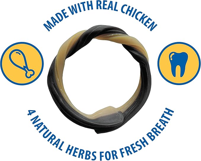 N-Bone Adult Dental Rings Chicken Flavor Dog Treats, 7 Count 9.8-oz Bag, Brown, 1 Count (Pack of 1)