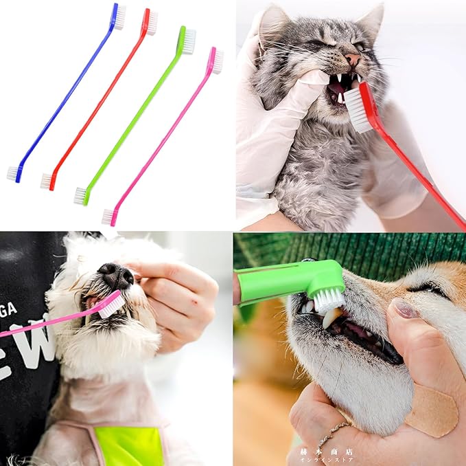 Dual Headed Dog Tooth Brush of 12pcs,Dog Toothbrush Finger,Toothbrush for Dogs Dental Care,Pet Toothbrush for Small to Large Dogs, Cats, and Most Pets, Teeth Brush in Bulk