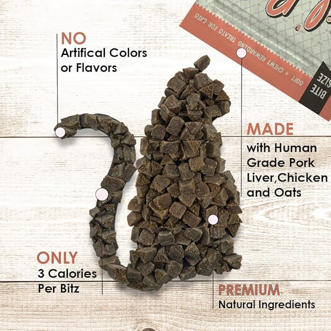 Lil' Bitz training Treats for Cats (1 Pack, All Cat Sizes - Salmon & Liver)