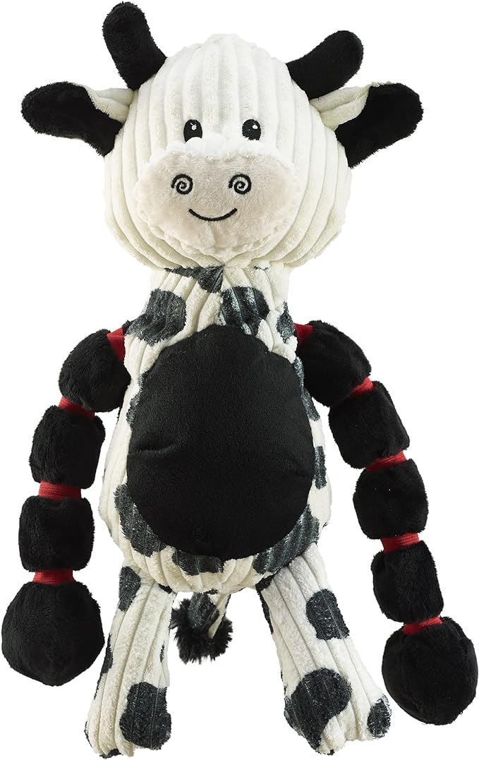 Outward Hound Thunda Tugga Cow Plush & Squeaky Dog Tug Toy