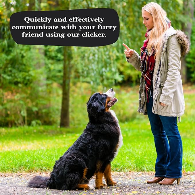 Premium Quality Cat & Dog Training Clicker with a Wrist Strap. Lightweight Unique Design, Effective Pet Training Tool for Cats or Puppies (Black)