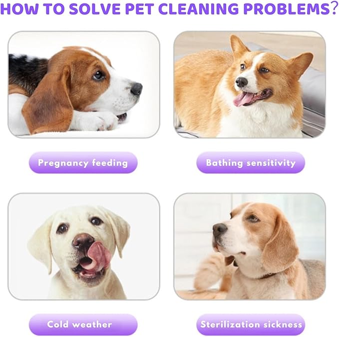 Cleaning Pet Bath Wipes for Dog/Cat,Dogs Grooming Gloves Wipes,Nourishing Fur Wipes for Cats,Traveling/Daily Care,Deodorizing Wipes for Puppies/Kittens,Unscented-Rinse Free,10PCS