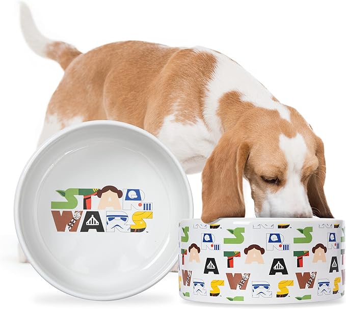 STAR WARS for Pets Character Dog Feeding Bowl, 6 Inch | STAR WARS Dog Food Bowl Holds up to 3.5 Cups of Water, Dry Food, or Wet Food | Officially Licensed STAR WARS Product,White,(Pack of 1),FF13179