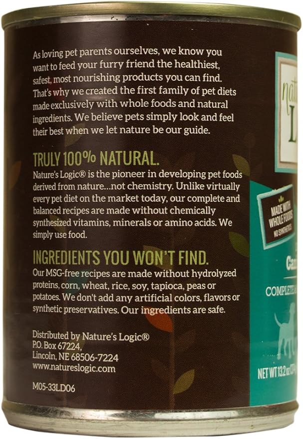 Natures Logic NL00102 Grain-Free Lamb Feast Wet Dog Food, One Size