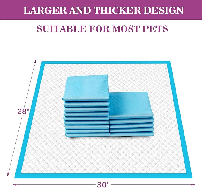 IMMCUTE Extra Large Dog Pee Pads 28"x30"-50 Count | X-Large Puppy Pee Training Pads Super Absorbent & Leak-Proof | Disposable Pet Piddle and Potty Pads for Puppies | Dogs | Doggie