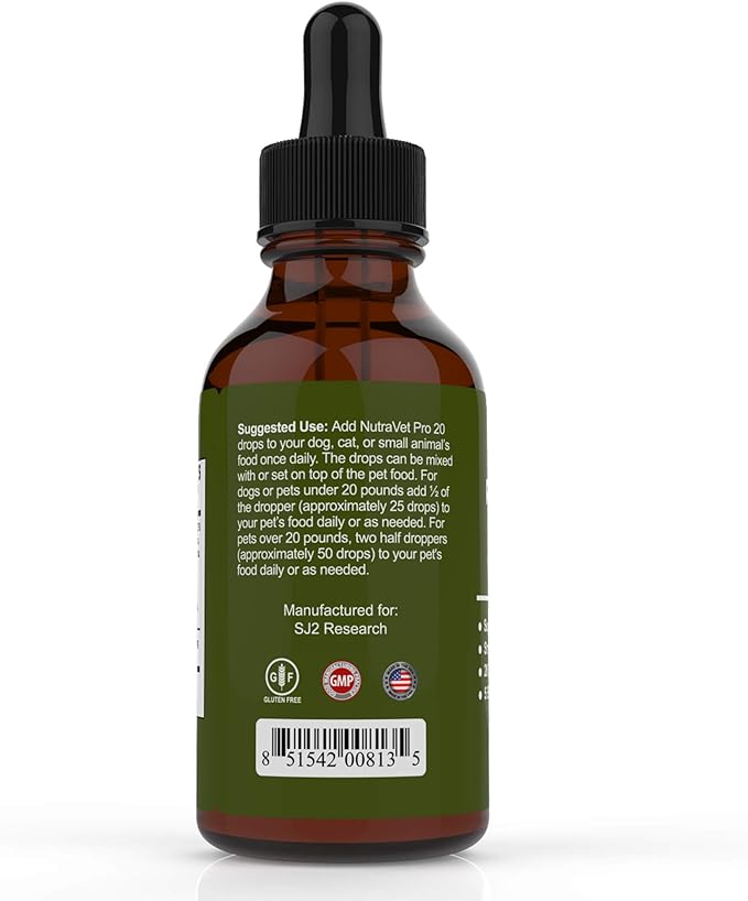 Probiotics for Dogs and Cat Probiotics - 120 servings (1/2ml). 100% Natural Digestive Enzymes for Gas Relief and Healthy Digestion. Prebiotics via Liquid Vitamins for Constipation & Leaky Gut