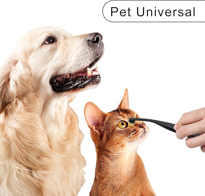 Cat& Dog Toothbrush, 3Pcs Durable Small Dog Tear Stain Remover Brush with Soft-Bristled, Easy Comfort Pet Teeth Cleaning, Dog Dental Care for Puppies/Cats/Small Pets (A,3pcs)