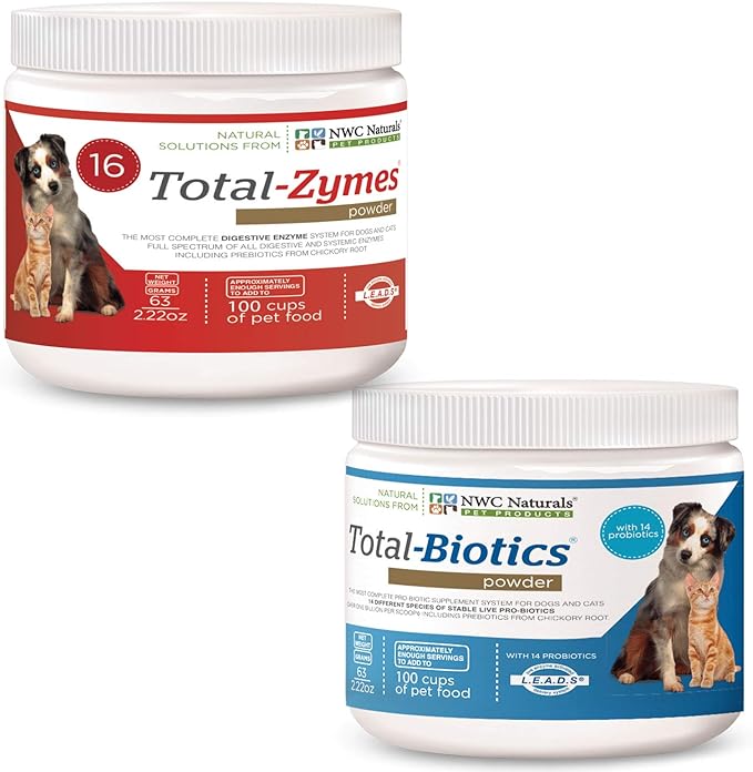 Mini-Twin Pack 2.22oz Probiotics and Digestive Enzymes for cats and dogs. Smaller Size.