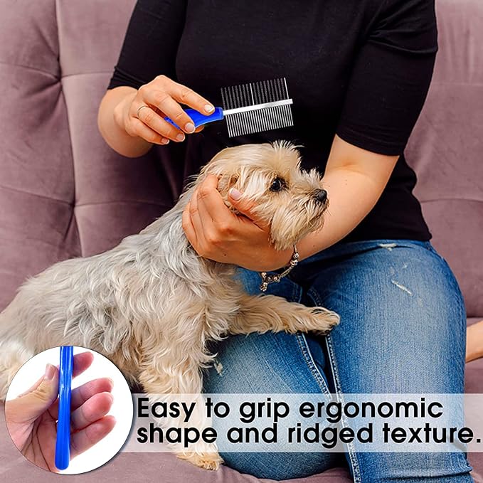 Tick Remover Tool Set(Blue),Remover Flea Combs,Tweezers,Painlessly Tick for Dogs Cats and Humans Pets(5 Pieces)