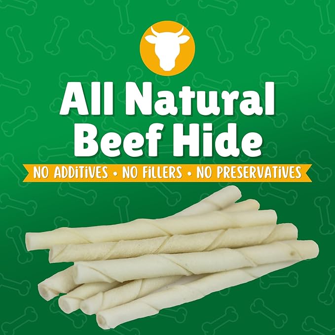 Lucky Premium Treats Plain Rawhide Sticks – All-Natural Rawhide Dog Treats for Small Dogs, Gluten Free Premium Small Dog Treats (325 Chews)