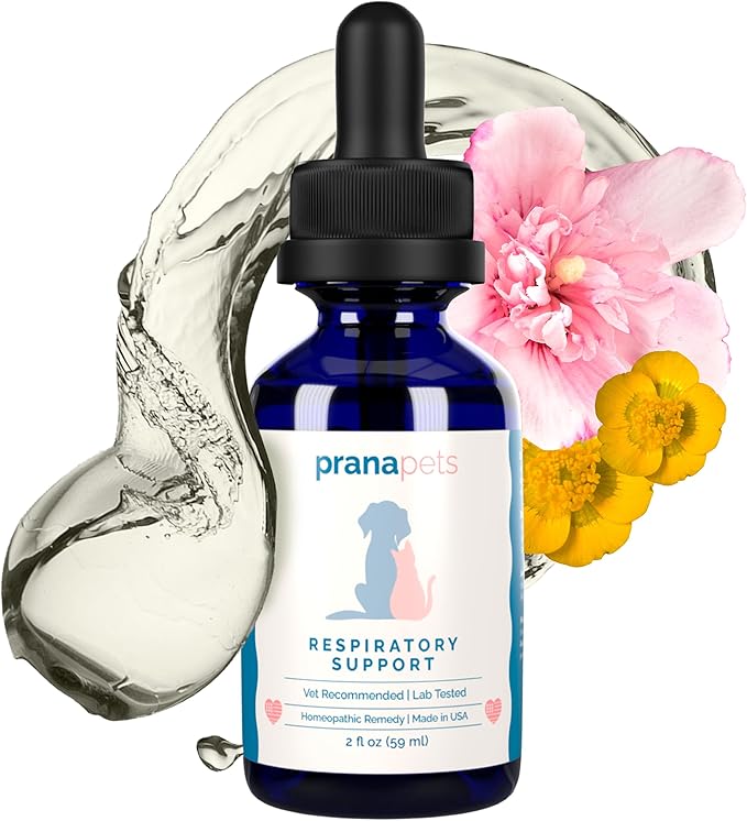 Respiratory Support Supplement for Dogs & Cats | Naturally Promotes Optimal Respiratory Function in Pets | Safely aids with Symptoms of Seasonal Allergies | by Prana Pets