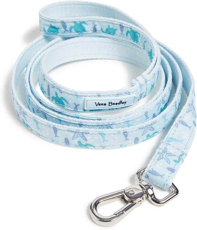 Vera Bradley Women's Recycled Lighten Up Water-repellent Pet Leash, Tiny Turtle Dream, Small