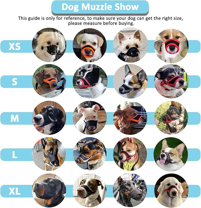 LUCKYPAW Dog Muzzle, Soft Dog Muzzles for Small Medium Large Dogs, Breathable Muzzles to Stop Biting and Chewing with Pattern, Allows Panting and Drinking(Black Bone,M)