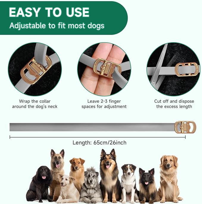 4 Pack Flea Collar for Dogs, Dog Flea and Tick Treatment, 8 Months Protection Flea and Tick Collar for Dogs, Waterproof Dog Flea Collar, Adjustable Collar Flea and Tick Prevention for Dogs