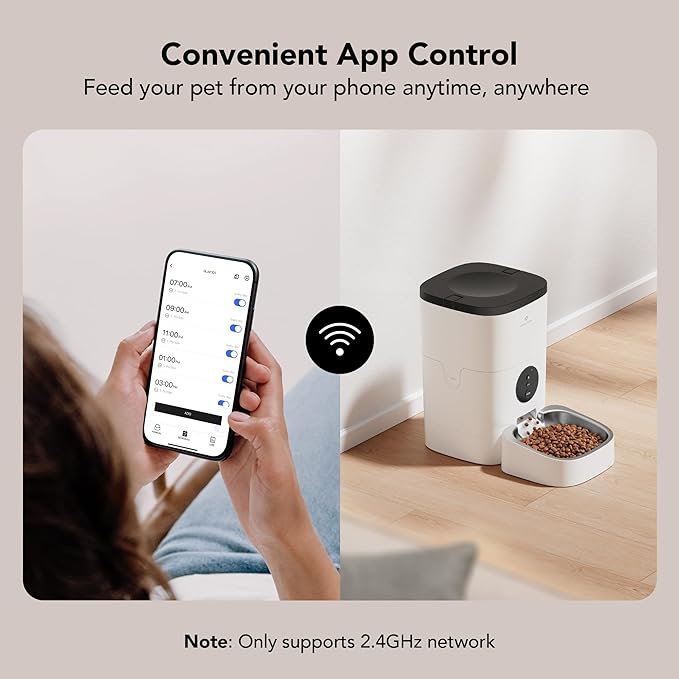 PETLIBRO Automatic Cat Feeder, Wi-Fi Automatic Cat Food Dispenser with Timer Interactive Voice Recorder, Auto Cat Feeder with 1-4 Meals Control Dry Food