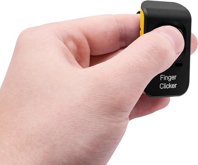 Educator Dog Training Finger Clicker with Audible Sound for Positive Reinforcement, Behavior and Obedience Pet Trainer, Yellow