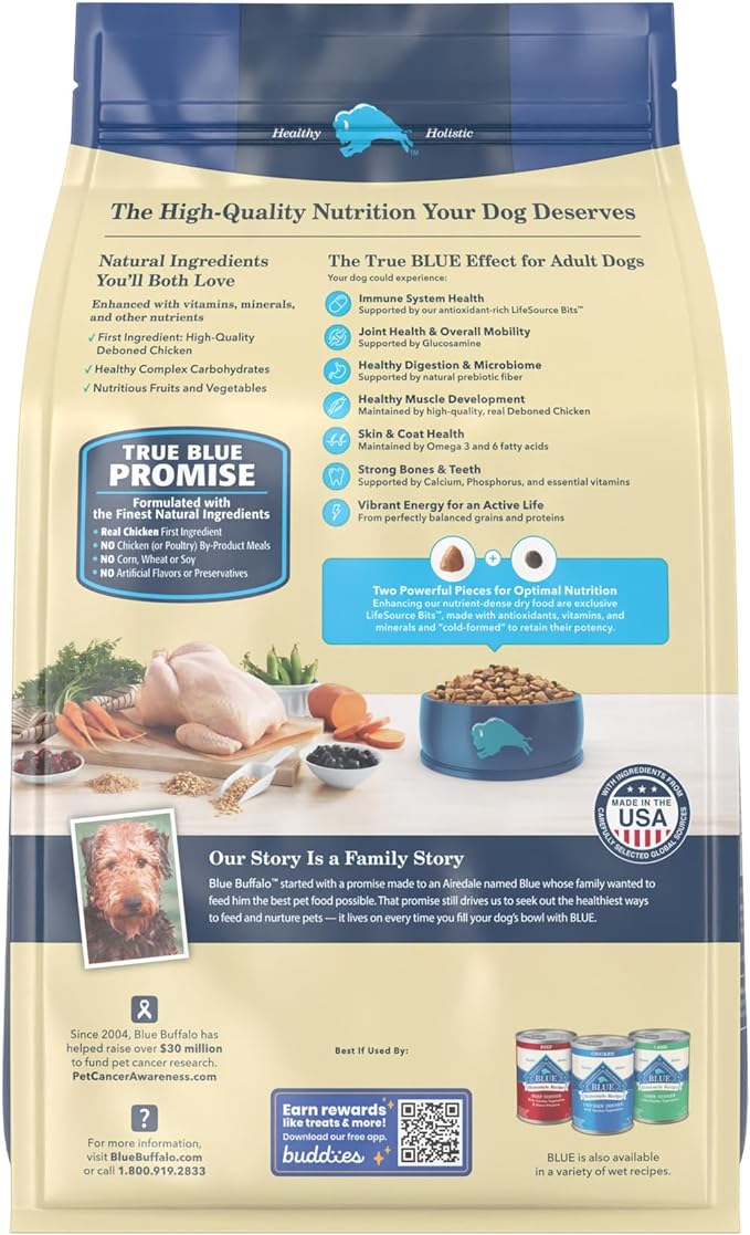 Blue Buffalo Life Protection Formula Natural Adult Dry Dog Food, Chicken and Brown Rice 5-lb Trial Size Bag