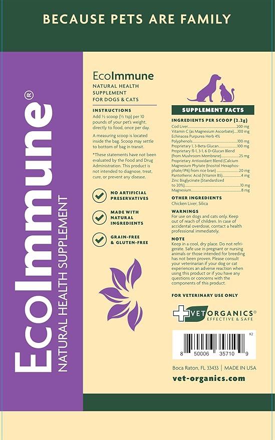 Immune System Support Supplement for Dogs & Cats. Natural, Vital Ingredients to Support a Healthy Pet Immune System. Simply Add to Pets Food. Packaging may vary. (4 oz)
