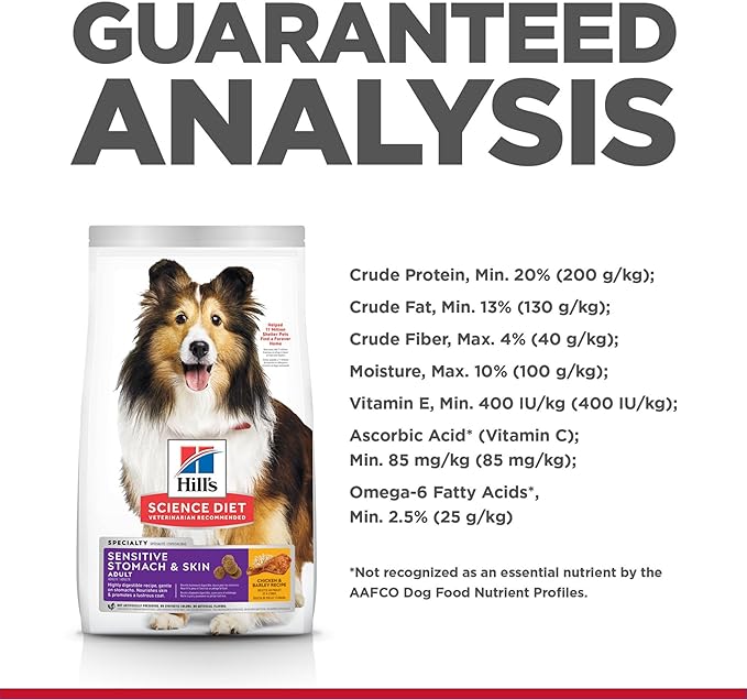 Hill's Science Diet Sensitive Stomach & Skin, Adult 1-6, Stomach & Skin Sensitivity Support, Dry Dog Food, Chicken & Barley, 17 lb Tub