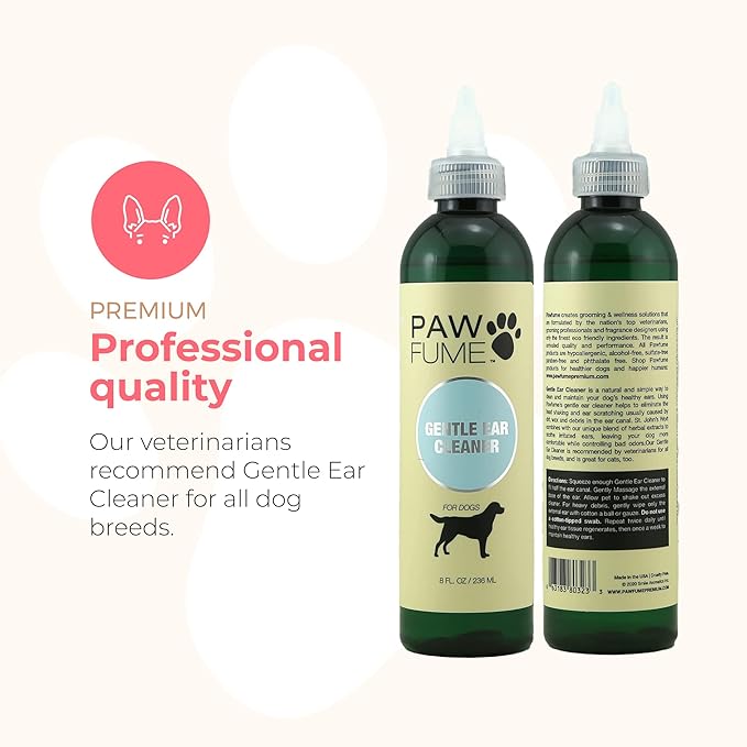 Pawfume Gentle Ear Cleaner for Dogs – Natural Dog Ear Cleaner Solution – Ear Wax Cleaner for Dogs Ear Treatment for Dogs – Dog Ear Wash Ear Cleaning Solution for Dogs – Dog Ear Wash Cleaner