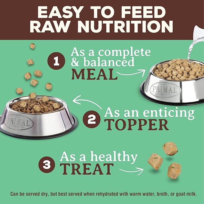 Primal Freeze Dried Dog Food Pronto, Chicken; Scoop & Serve, Complete & Balanced Meal; Also Use As Topper or Treat; Premium, Healthy, Grain Free, High Protein Raw Dog Food (25 oz, 2-pack)