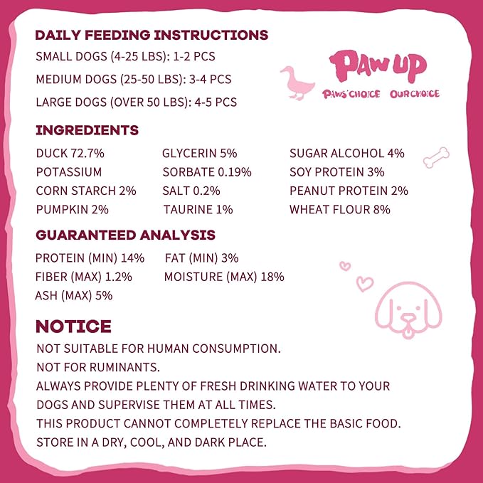 Dog Treats Pumpkin Biscuits Sticks w/Duck Low Fat Dog Snacks, Healthy Dog Biscuits with Taurine for Small Dogs, 12.5oz