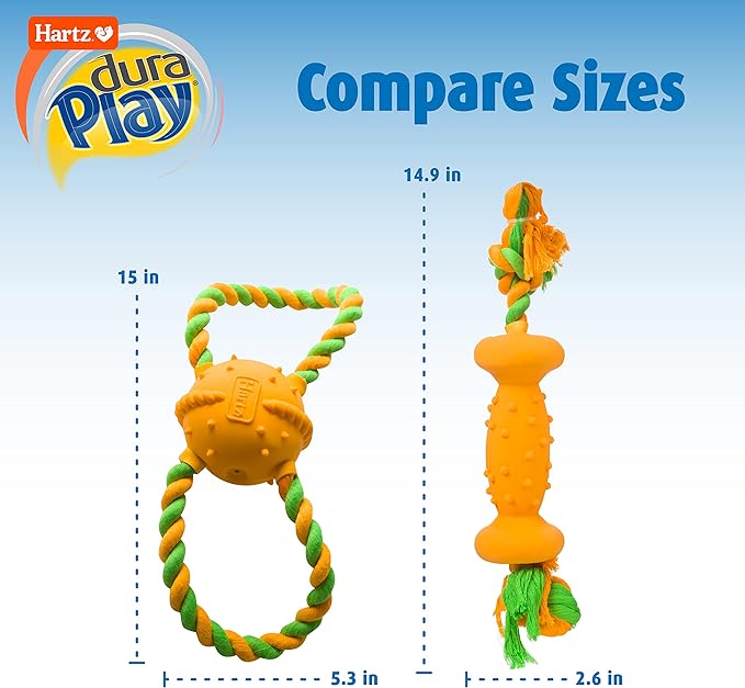 Hartz DuraPlay Bacon Scented Dog Toys, Medium/Large for All Breed Sizes