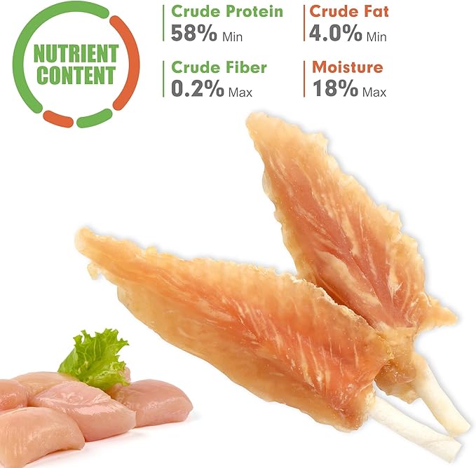 MON2SUN Dog Rawhide Twist 4-4.5 Inch Chicken Wrapped Rawhide Sticks for Puppy and Small Dogs, Promotes Dental Health Chicken Wings (18.34 Ounce -Pack of 1)
