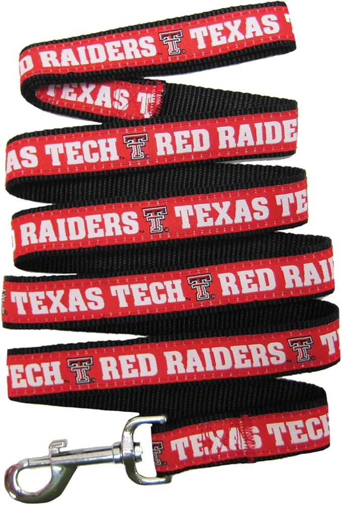 Pets First Collegiate Pet Accessories, Dog Leash, Texas Tech Red Raiders, Large