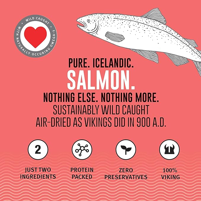 Icelandic+ Mini Fish Chips: Salmon 2.5oz - Dog Treats, for Training & Small Dogs, 2 Ingredient Air-Dried Crunchy Chips